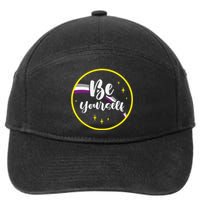 Be Yourself Asexual Rainbow Ace Pride Flag Lgbtq 7-Panel Snapback Hat