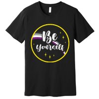 Be Yourself Asexual Rainbow Ace Pride Flag Lgbtq Premium T-Shirt