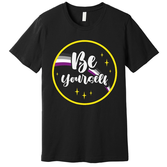 Be Yourself Asexual Rainbow Ace Pride Flag Lgbtq Premium T-Shirt