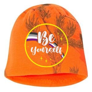 Be Yourself Asexual Rainbow Ace Pride Flag Lgbtq Kati - Camo Knit Beanie