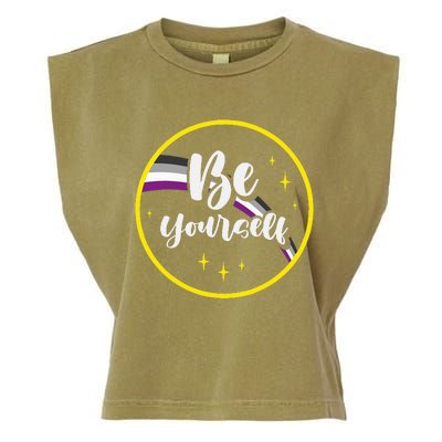 Be Yourself Asexual Rainbow Ace Pride Flag Lgbtq Garment-Dyed Women's Muscle Tee