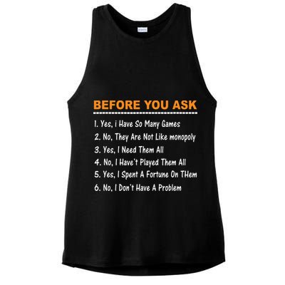 Before You Ask Yes I Have So Many Games Funny Board Game Ladies PosiCharge Tri-Blend Wicking Tank