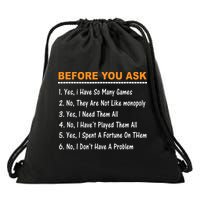 Before You Ask Yes I Have So Many Games Funny Board Game Drawstring Bag