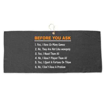 Before You Ask Yes I Have So Many Games Funny Board Game Large Microfiber Waffle Golf Towel