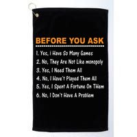 Before You Ask Yes I Have So Many Games Funny Board Game Golf Towel