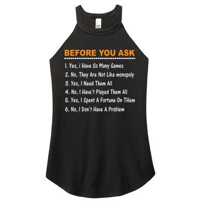 Before You Ask Yes I Have So Many Games Funny Board Game Women's Perfect Tri Rocker Tank