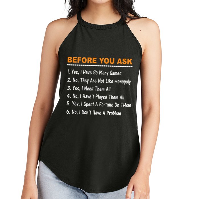 Before You Ask Yes I Have So Many Games Funny Board Game Women's Perfect Tri Rocker Tank