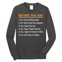 Before You Ask Yes I Have So Many Games Funny Board Game Long Sleeve Shirt