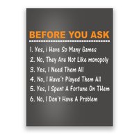Before You Ask Yes I Have So Many Games Funny Board Game Poster