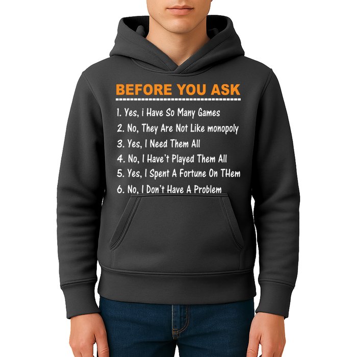 Before You Ask Yes I Have So Many Games Funny Board Game Kids Hoodie
