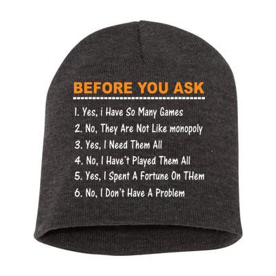 Before You Ask Yes I Have So Many Games Funny Board Game Short Acrylic Beanie