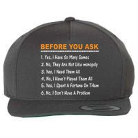 Before You Ask Yes I Have So Many Games Funny Board Game Wool Snapback Cap