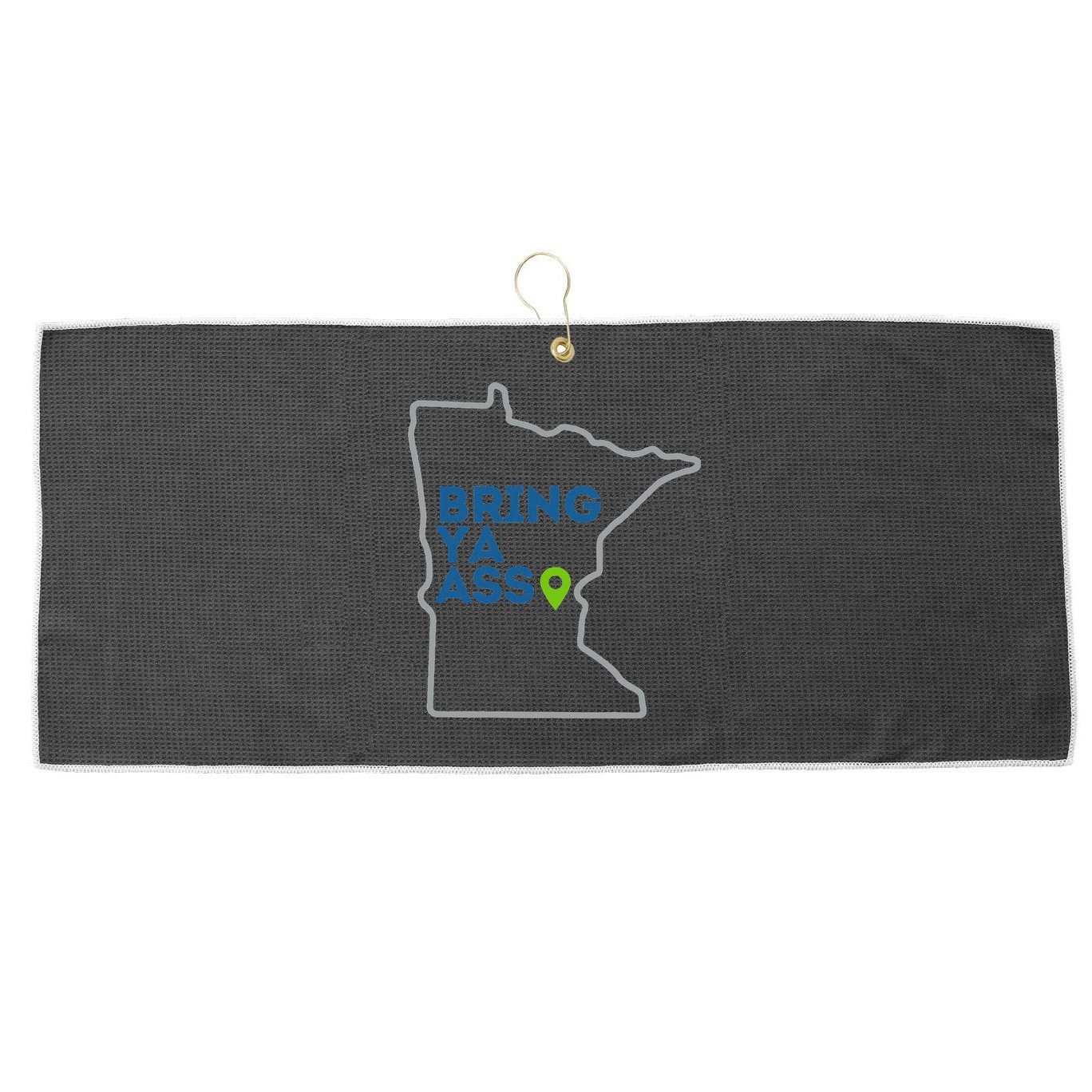Bring Ya Ass To Mn Large Microfiber Waffle Golf Towel