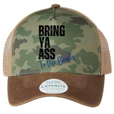 Bring Ya Ass To The Beach Funny Retro Distressed Great Gift Legacy Tie Dye Trucker Hat