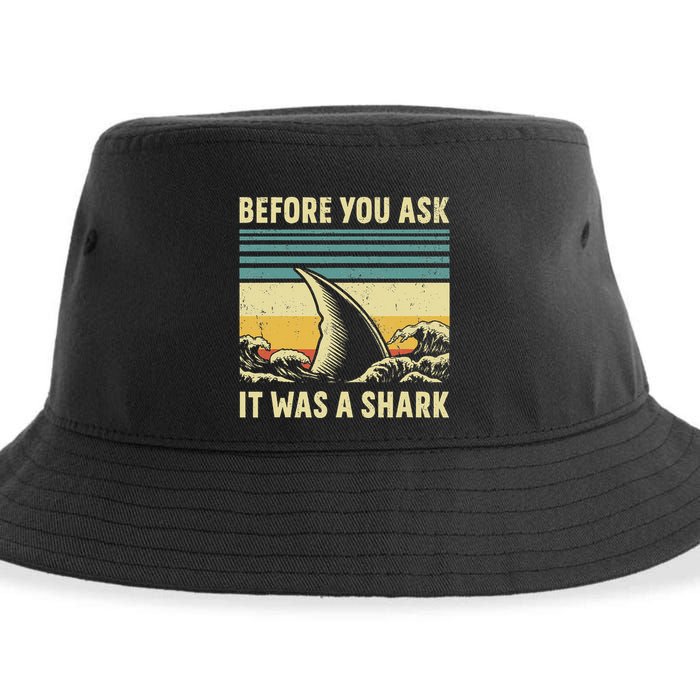Before Your Ask It Was A Shark Funny Amputation Surgery Sustainable Bucket Hat