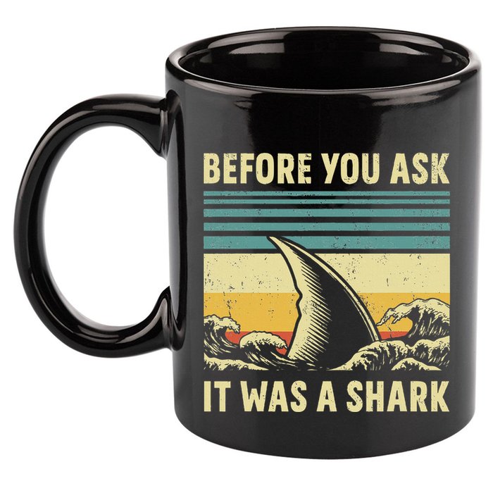 Before Your Ask It Was A Shark Funny Amputation Surgery 11oz C Handle Ceramic Mug