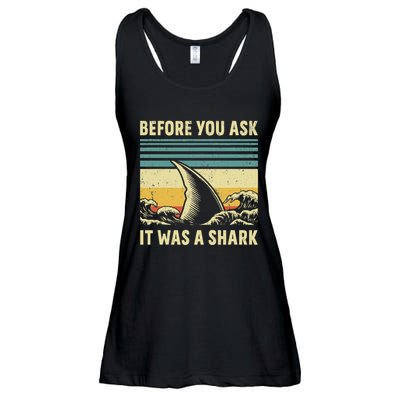 Before Your Ask It Was A Shark Funny Amputation Surgery Ladies Essential Flowy Tank