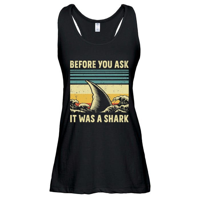Before Your Ask It Was A Shark Funny Amputation Surgery Ladies Essential Flowy Tank