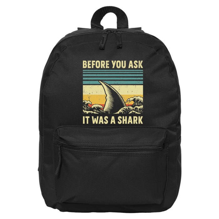 Before Your Ask It Was A Shark Funny Amputation Surgery 16 in Basic Backpack