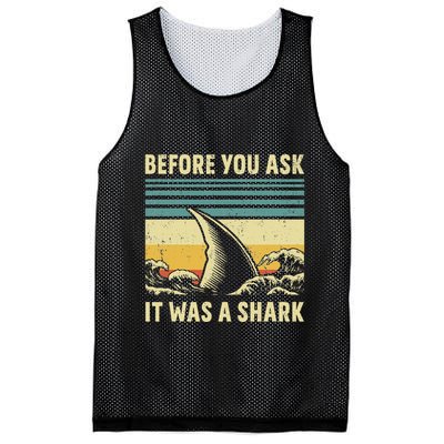 Before Your Ask It Was A Shark Funny Amputation Surgery Mesh Reversible Basketball Jersey Tank