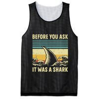 Before Your Ask It Was A Shark Funny Amputation Surgery Mesh Reversible Basketball Jersey Tank