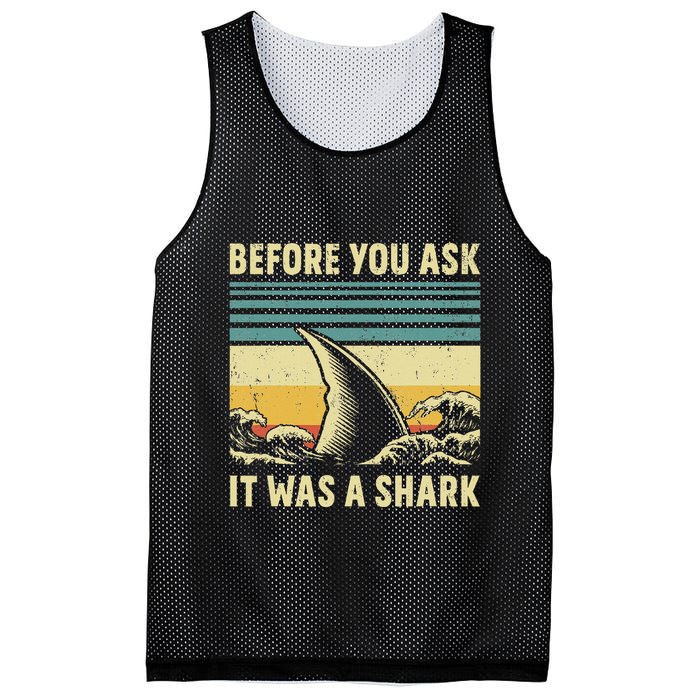 Before Your Ask It Was A Shark Funny Amputation Surgery Mesh Reversible Basketball Jersey Tank