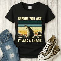 Before Your Ask It Was A Shark Funny Amputation Surgery Womens T-Shirt