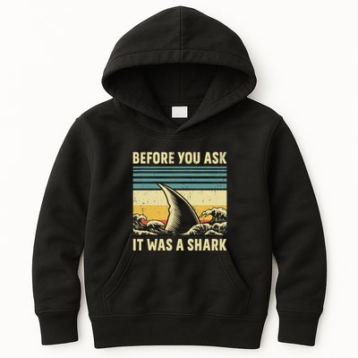 Before Your Ask It Was A Shark Funny Amputation Surgery Kids Hoodie