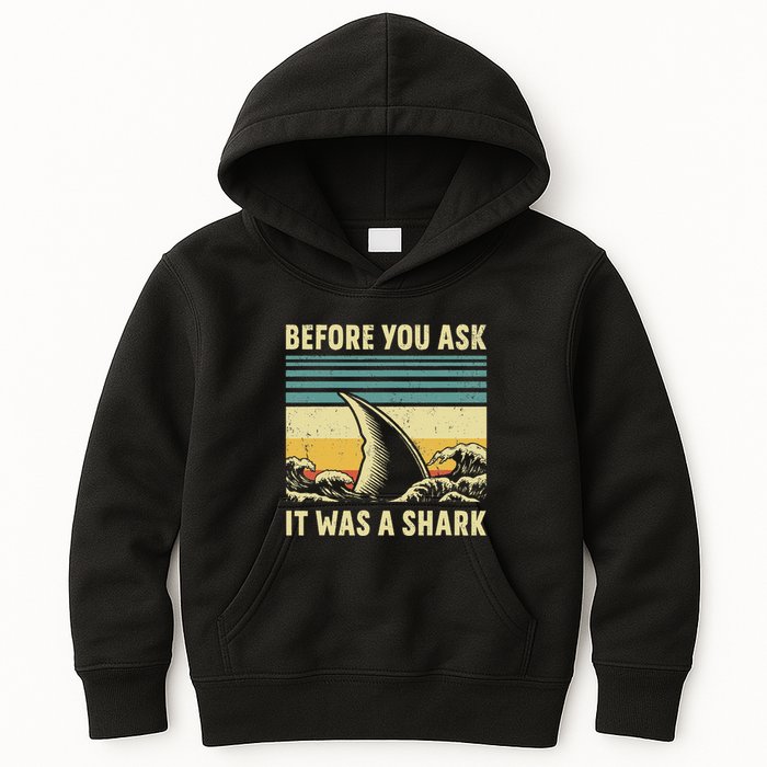 Before Your Ask It Was A Shark Funny Amputation Surgery Kids Hoodie