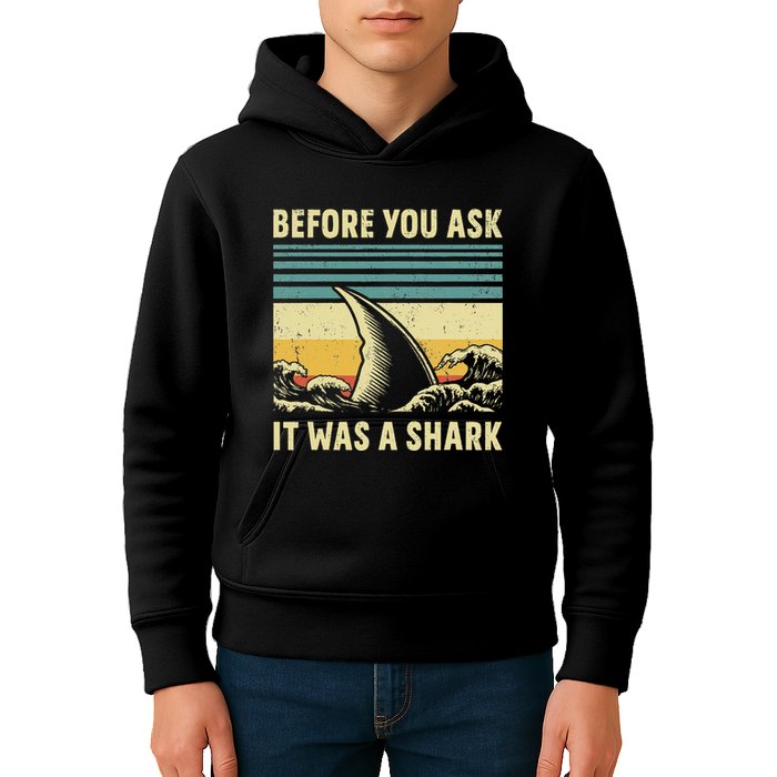 Before Your Ask It Was A Shark Funny Amputation Surgery Kids Hoodie