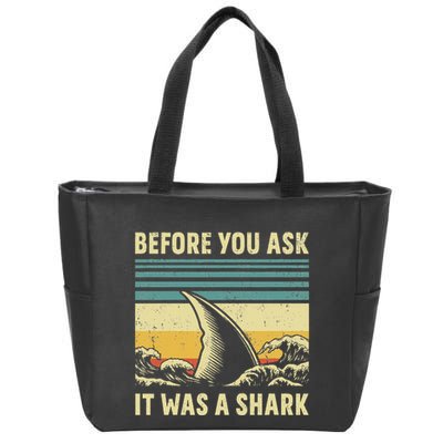Before Your Ask It Was A Shark Funny Amputation Surgery Zip Tote Bag