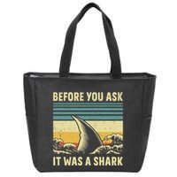 Before Your Ask It Was A Shark Funny Amputation Surgery Zip Tote Bag