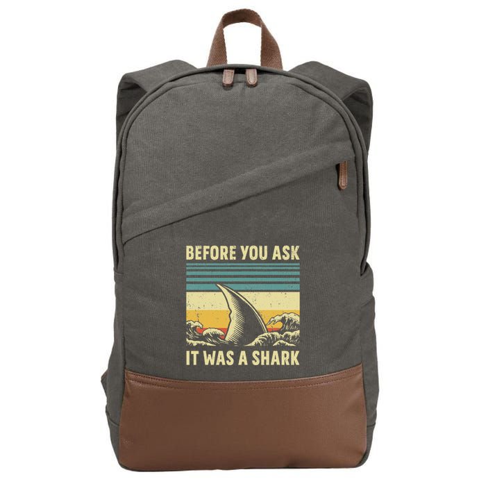 Before Your Ask It Was A Shark Funny Amputation Surgery Cotton Canvas Backpack