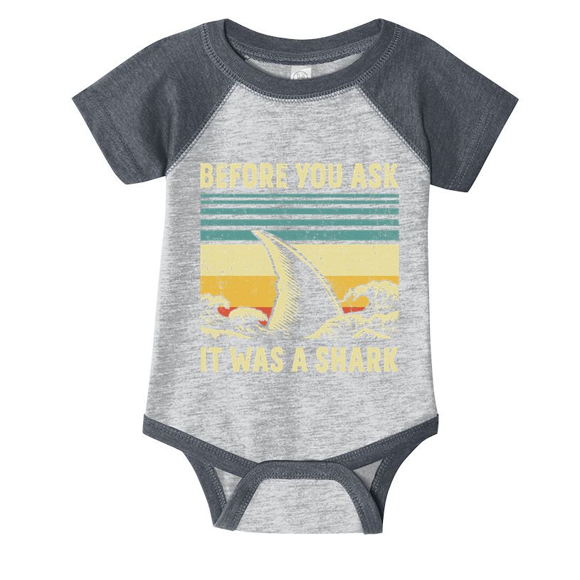 Before Your Ask It Was A Shark Funny Amputation Surgery Infant Baby Jersey Bodysuit