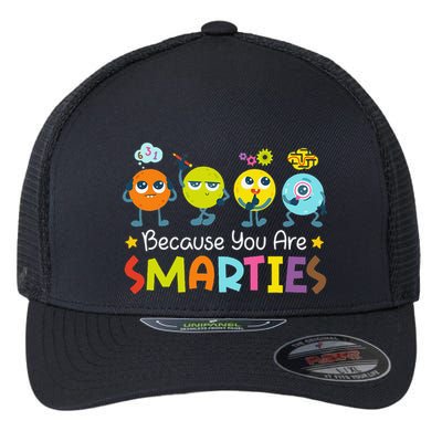 Because You Are Smarties Test Day Teacher Testing Day Exam Flexfit Unipanel Trucker Cap