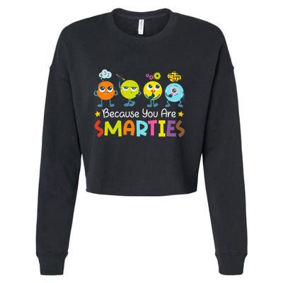 Because You Are Smarties Test Day Teacher Testing Day Exam Cropped Pullover Crew