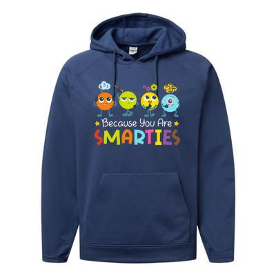 Because You Are Smarties Test Day Teacher Testing Day Exam Performance Fleece Hoodie