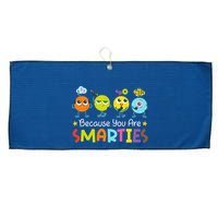 Because You Are Smarties Test Day Teacher Testing Day Exam Large Microfiber Waffle Golf Towel