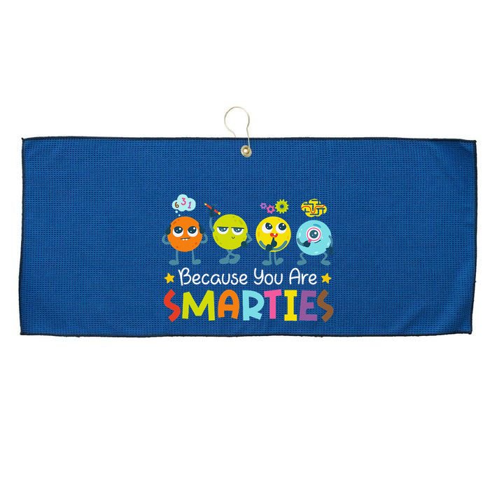 Because You Are Smarties Test Day Teacher Testing Day Exam Large Microfiber Waffle Golf Towel