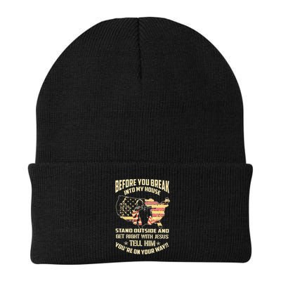 Before You Break Into My House Stand Outside Knit Cap Winter Beanie