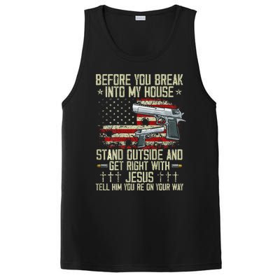 Before You Break Into My House Jesus Gun Rights On Back PosiCharge Competitor Tank