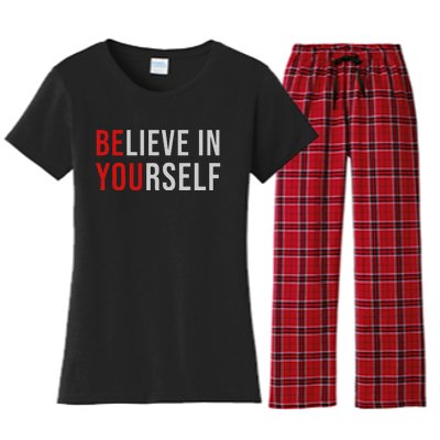 BE YOU Believe In Yourself Positive Quote Affirmation Women's Flannel Pajama Set