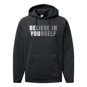 Be You Believe In Yourself Positive Message Quotes Sayings Performance Fleece Hoodie