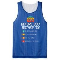 Before You Bother Me Funny Tech Support Cute Gift Techies Day Gift Mesh Reversible Basketball Jersey Tank