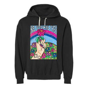 Be You Be Free Bisexual Pride Garment-Dyed Fleece Hoodie