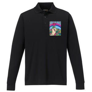 Be You Be Free Bisexual Pride Performance Long Sleeve Polo