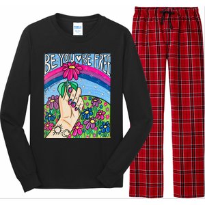 Be You Be Free Bisexual Pride Long Sleeve Pajama Set