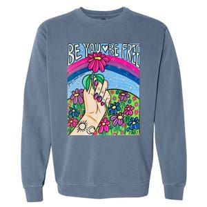 Be You Be Free Bisexual Pride Garment-Dyed Sweatshirt