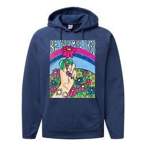 Be You Be Free Bisexual Pride Performance Fleece Hoodie