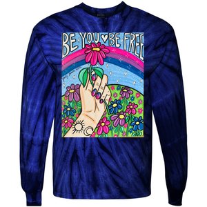 Be You Be Free Bisexual Pride Tie-Dye Long Sleeve Shirt